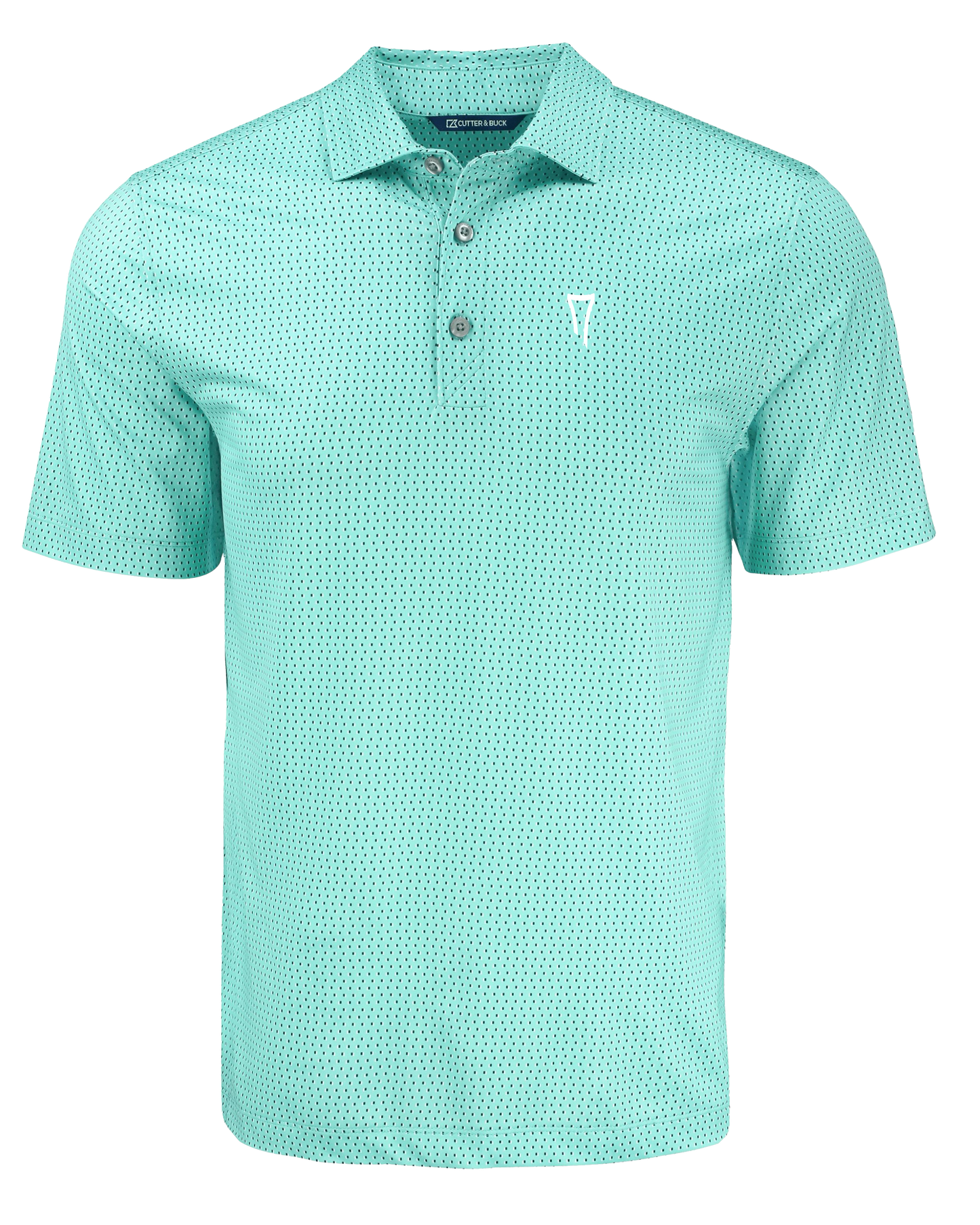 Eco Shadow Check Print Recycled Mens Polo