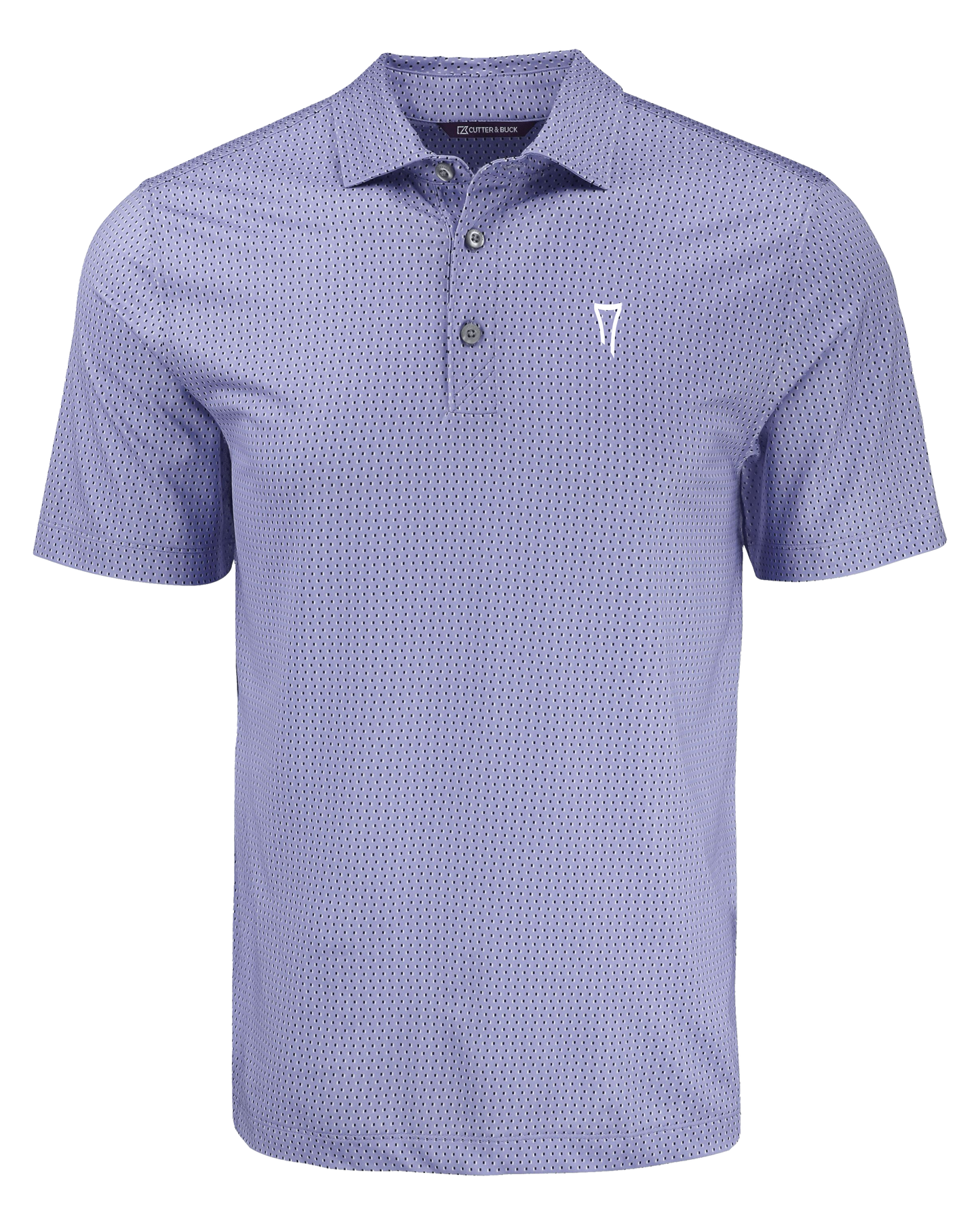 Eco Shadow Check Print Recycled Mens Polo
