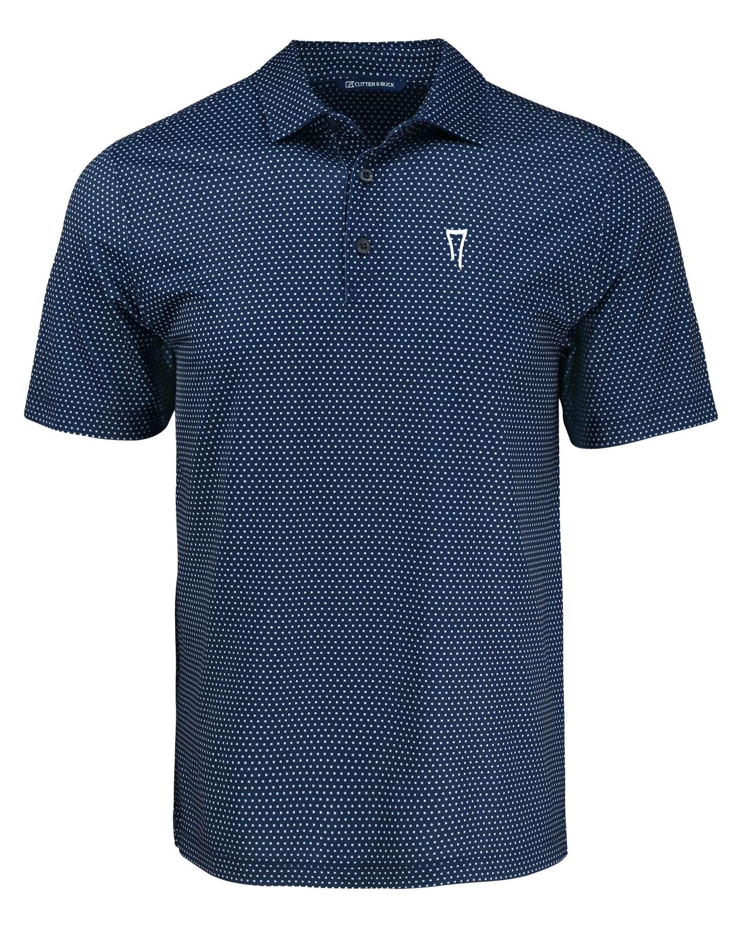 Eco Shadow Check Print Recycled Mens Polo