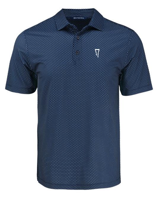 Eco Shadow Check Print Recycled Mens Polo