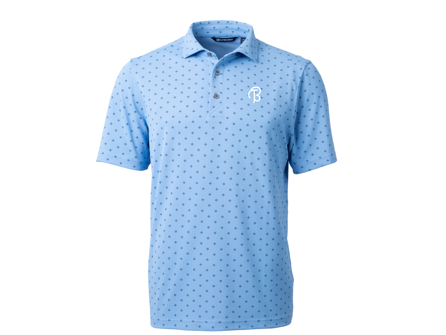 Virtue Recycled Tile Print Featherlight Pique Mens Polo