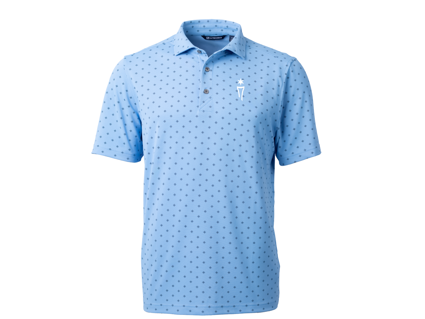 Virtue Recycled Tile Print Featherlight Pique Mens Polo