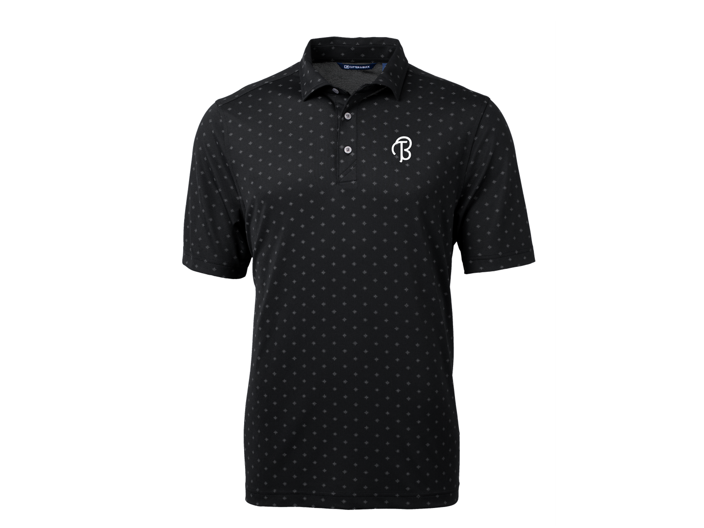 Virtue Recycled Tile Print Featherlight Pique Mens Polo