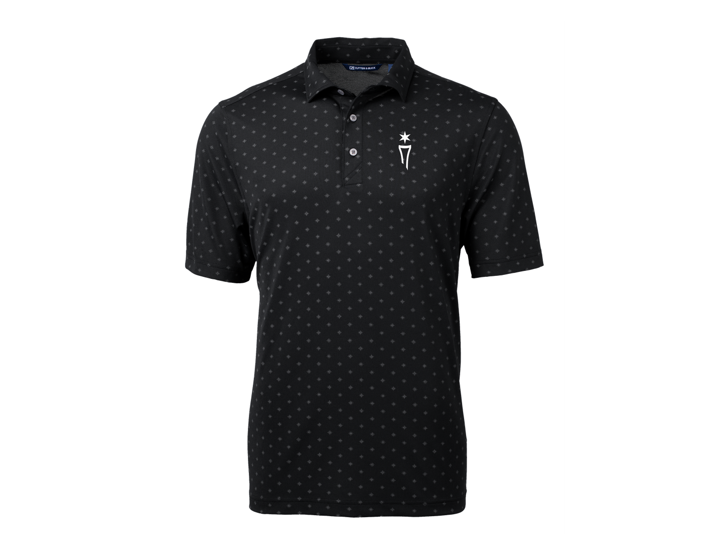 Virtue Recycled Tile Print Featherlight Pique Mens Polo