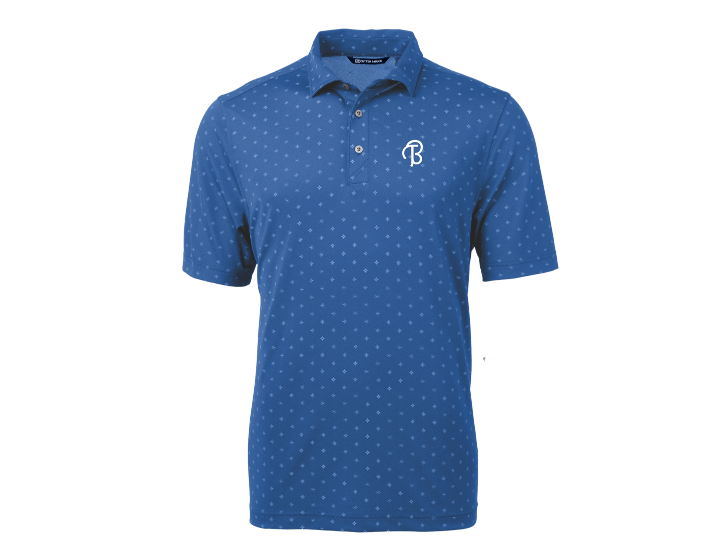 Virtue Recycled Tile Print Featherlight Pique Mens Polo
