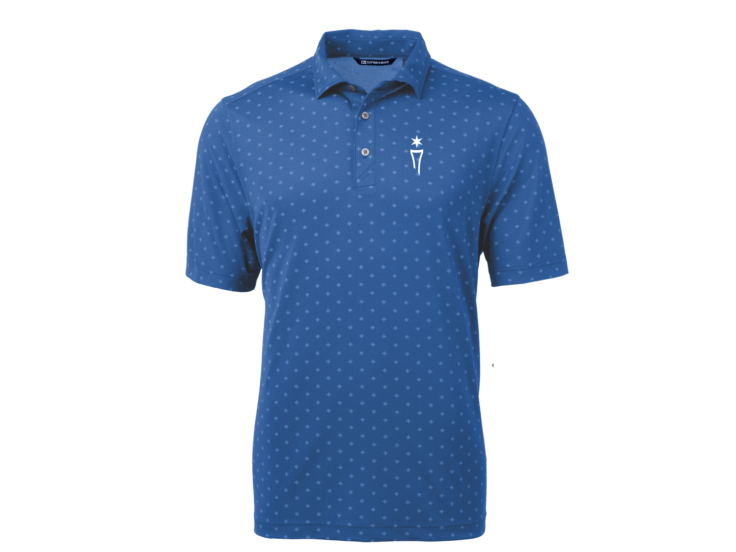 Virtue Recycled Tile Print Featherlight Pique Mens Polo