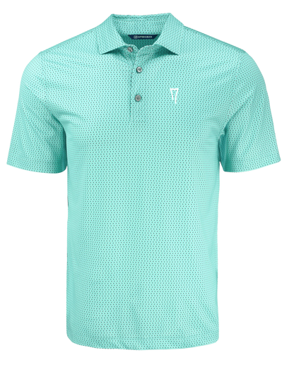 Eco Shadow Check Print Recycled Mens Polo