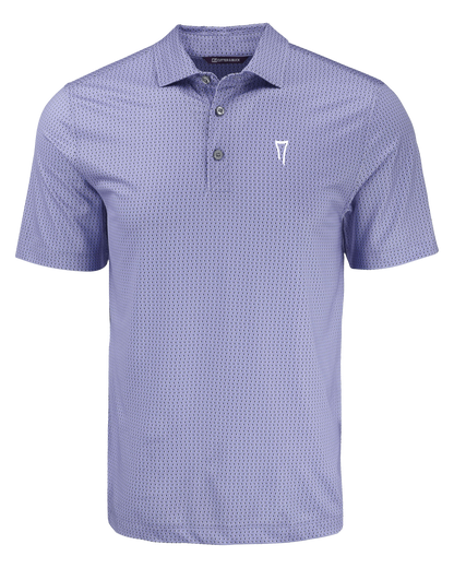 Eco Shadow Check Print Recycled Mens Polo
