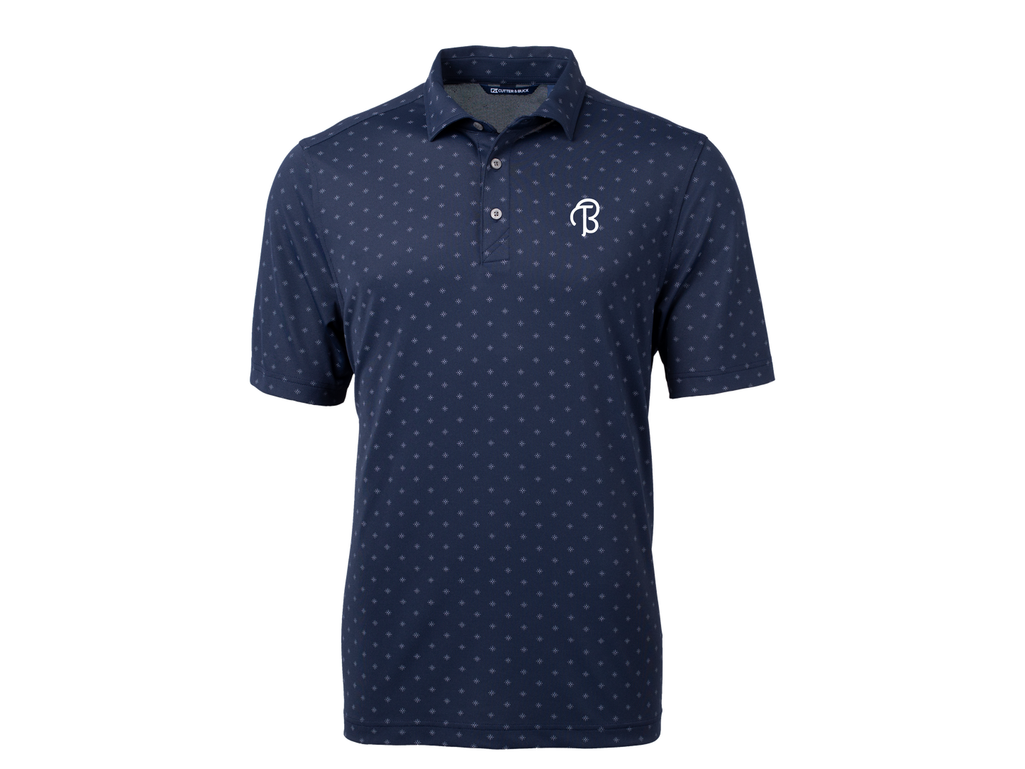 Virtue Recycled Tile Print Featherlight Pique Mens Polo
