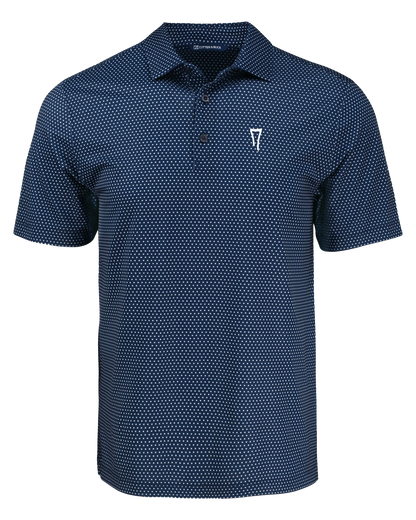 Eco Shadow Check Print Recycled Mens Polo